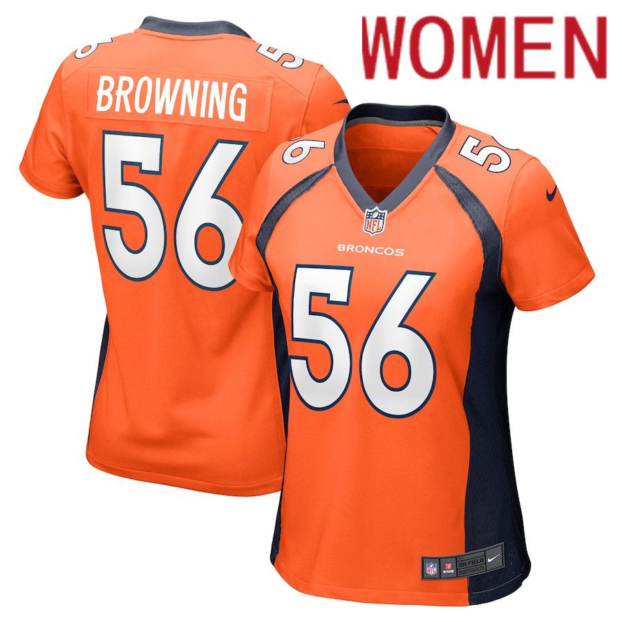 Women Denver Broncos #56 Baron Browning Nike Orange Nike Game NFL Jersey->women nfl jersey->Women Jersey